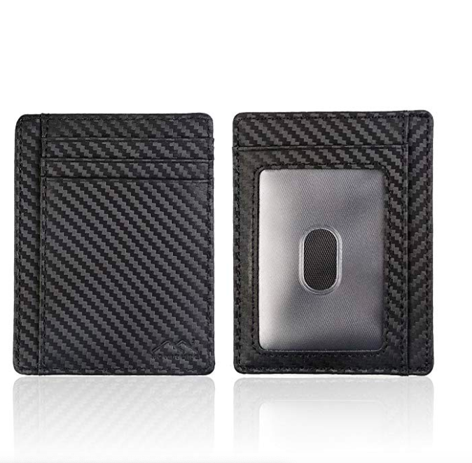 Porta Carte di Credito RFID Carbonio Portafoglio Ultra Slim Uomo Patente Carbon