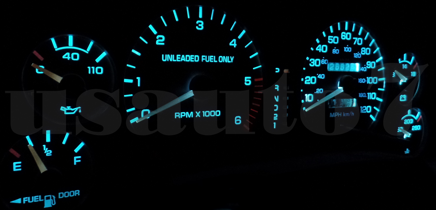 DASH CLUSTER GAUGES AQUA BLUE LED LIGHTS KIT Fits 94-97 ...