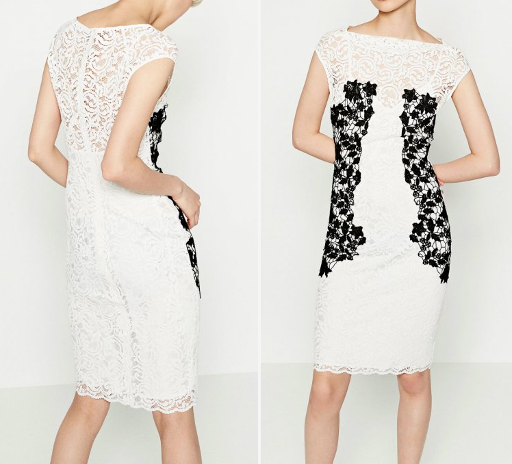 Zara Etui Guipure Spitze Cocktail Abend Kleid L 40 Blume Schwarz Weiss Standesamt Eur 39 95 Picclick De