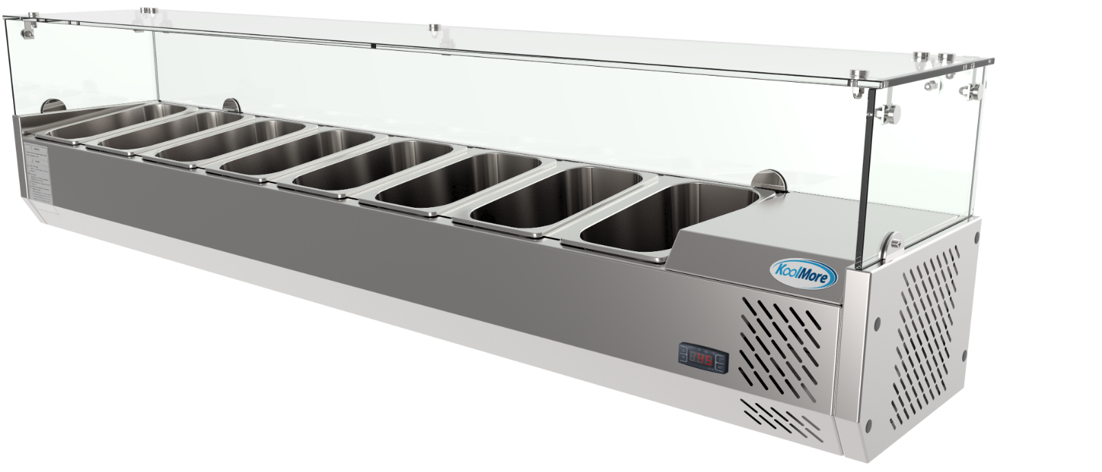 Countertop Condiment Refrigerated Prep Station With Glass Sneeze