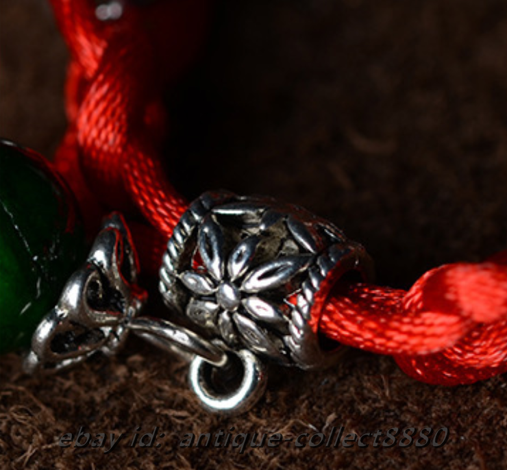 10 CM Chinese Miao Silver Handwork wire inlay Flower pattern hand chain bracelet