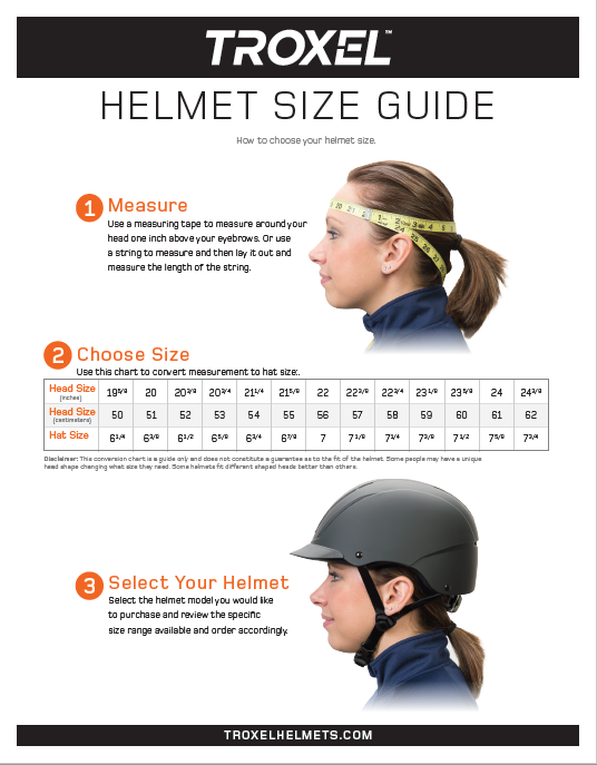 Riding Hat Size Conversion Chart