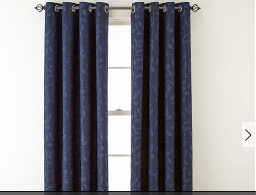 Jcpenney Home Quinn Leaf Grommet Top Curtain Window Panel 50 W X