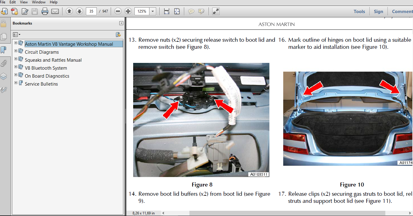 2 sur 6 # OFFICIAL WORKSHOP MANUAL service repair FOR ASTON MARTIN VANTAGE  V8 2005 -2015