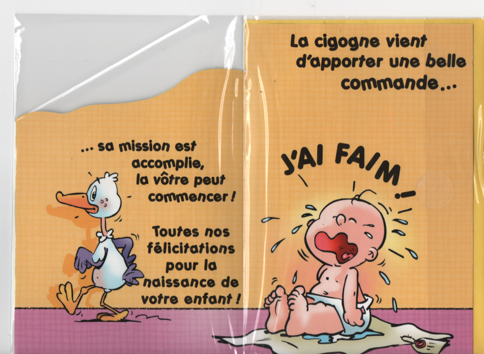 Carte Felicitations Naissance Humour Unisexe Cigogne Et Bebe 17 Cm X 11 5 Cm Eur 3 10 Picclick Fr