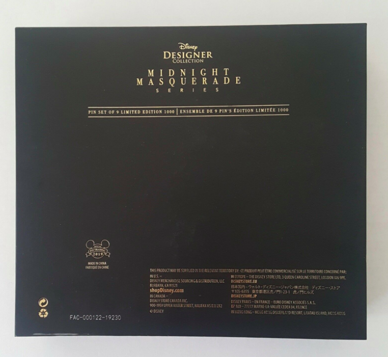 Disney Designer Midnight Masquerade Series Pin Set Limited Edition 1000 Ships 24 149 99 Picclick
