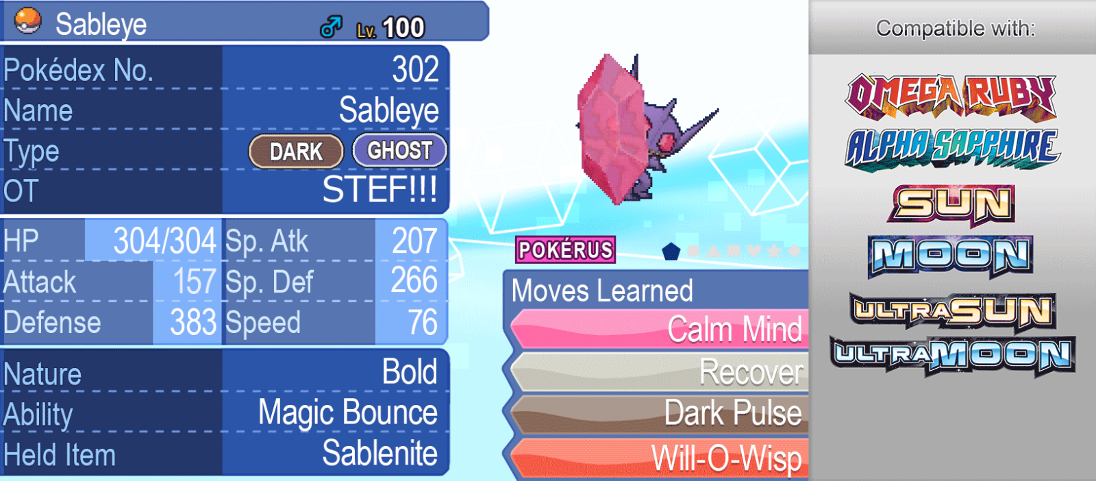 Pokemon Shiny Non Shiny 6iv Mega Sableye Level 100 Usum Oras Game Trade 3ds 3 99 Picclick