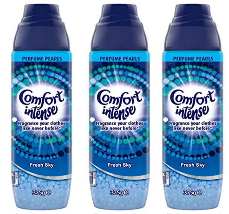3x Comfort Intense Perfume Pearls Fresh Sky 375g In Wash Scent