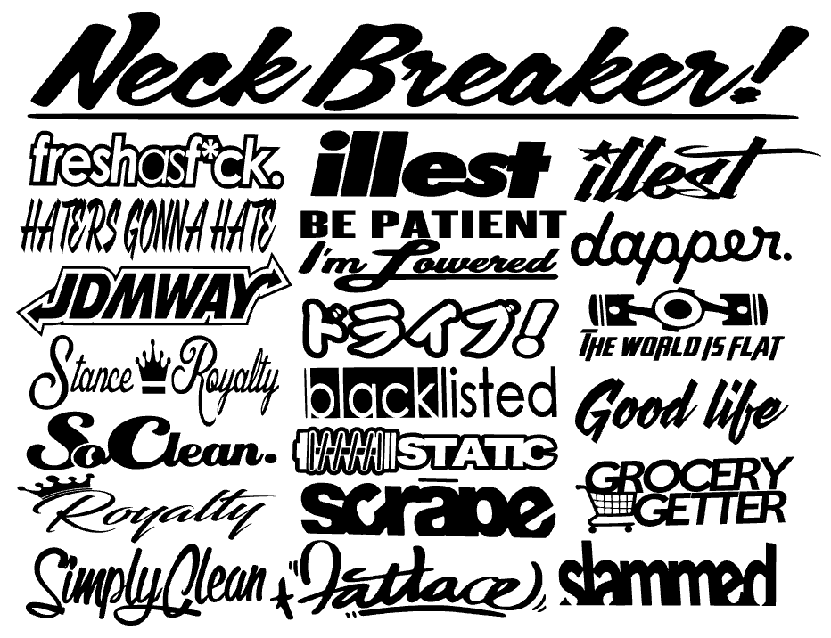 JDM 21 CAR STICKER DECAL PACK car window Stickers for JDM slammed race