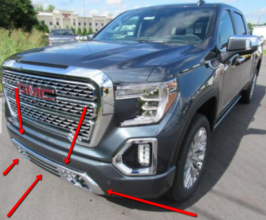 20192021 GMC SIERRA 1500 Denali Chrome LWR Bumper Filler