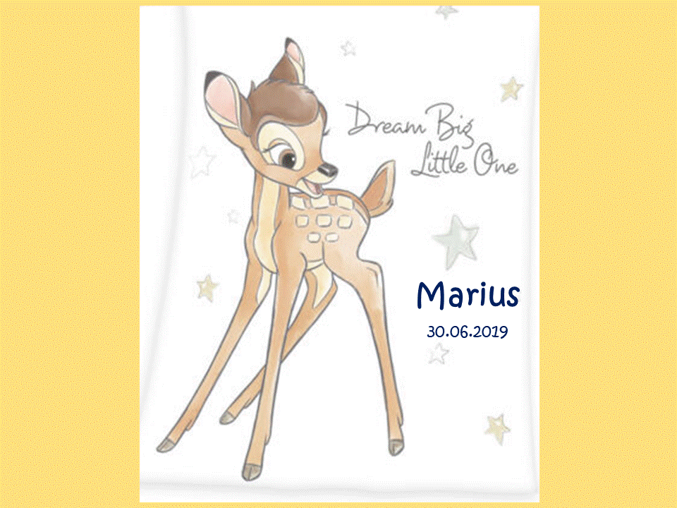 Personalisierte Babydecke Bambi Disney Mit Name Und Geb Datum Bambi Baby Taufe Eur 19 00 Picclick De