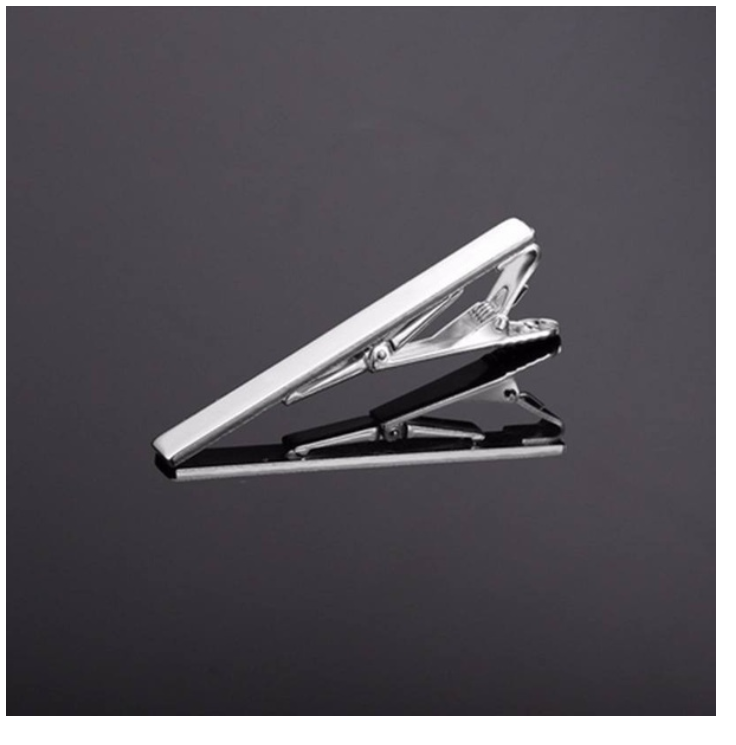 4CM Mens Skinny Slide On Tie Pin Tie Clip Clasp Slim Tie Silver UK SELL