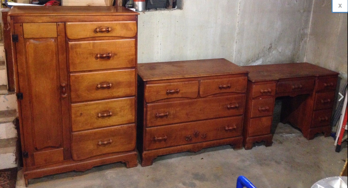 1940s Virginia House Maple Antique Vintage Solid Maple
