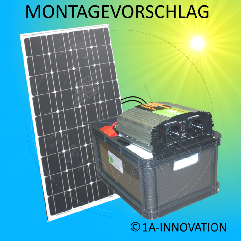 100W SOLARANLAGE KOMPLETT 220V + Akku 100Ah Solarpanel