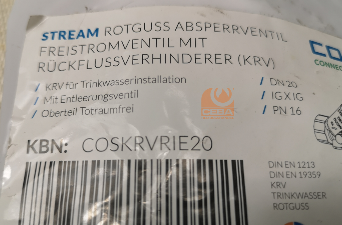Krv Ventil Kfr Rg Stream V Conel Dn 3 4 Pn 16 M Entl 2 X Ig Dvgw Eur 27 00 Picclick De