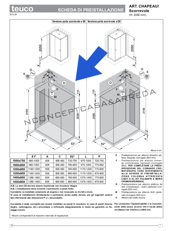 Box Doccia Chapeau Teuco Prezzi.Teuco Chapeau Box Ad Angolo Sx Scorrevole 100x80 Cupolino Soffione Na8f4 Eur 2 373 00 Picclick It