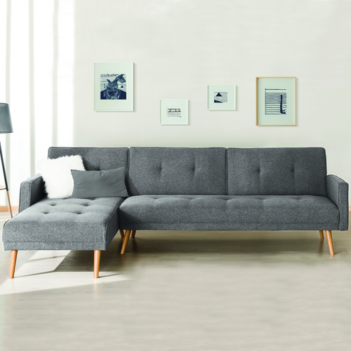 Canapé Dangle Convertible Helge Réversible Gris Clair