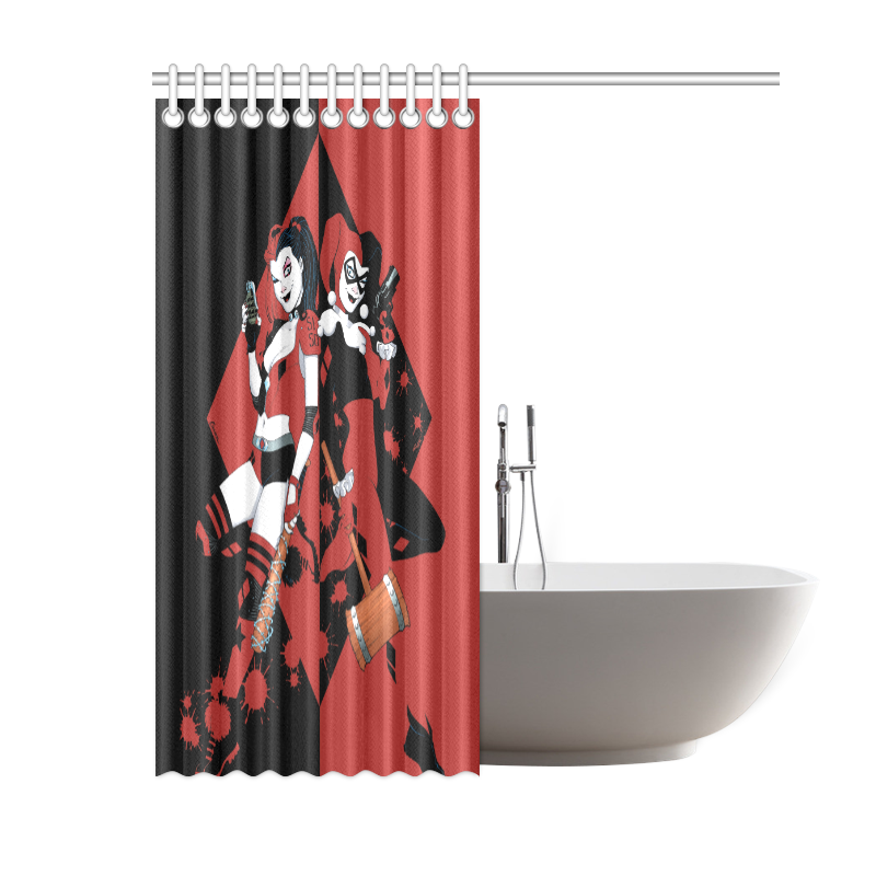 Harley Quinn Bathroom Waterproof Shower Curtain Decor 60x72 Inch