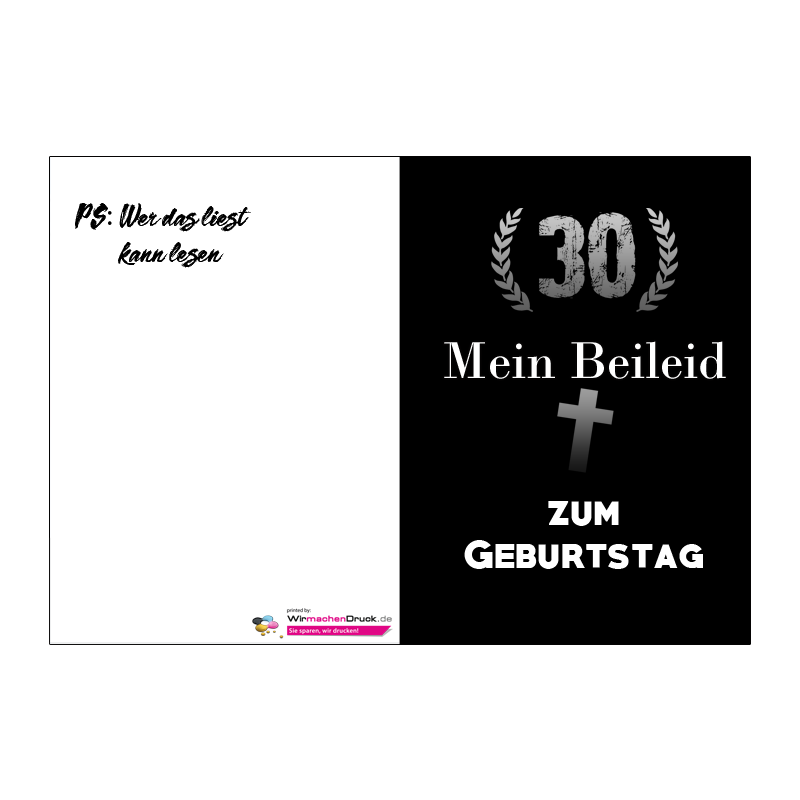 Geburtstagskarte 30 Jahre Mein Beileid Witzige Gluckwunschkarte Zum Geburtstag Eur 3 70 Picclick De
