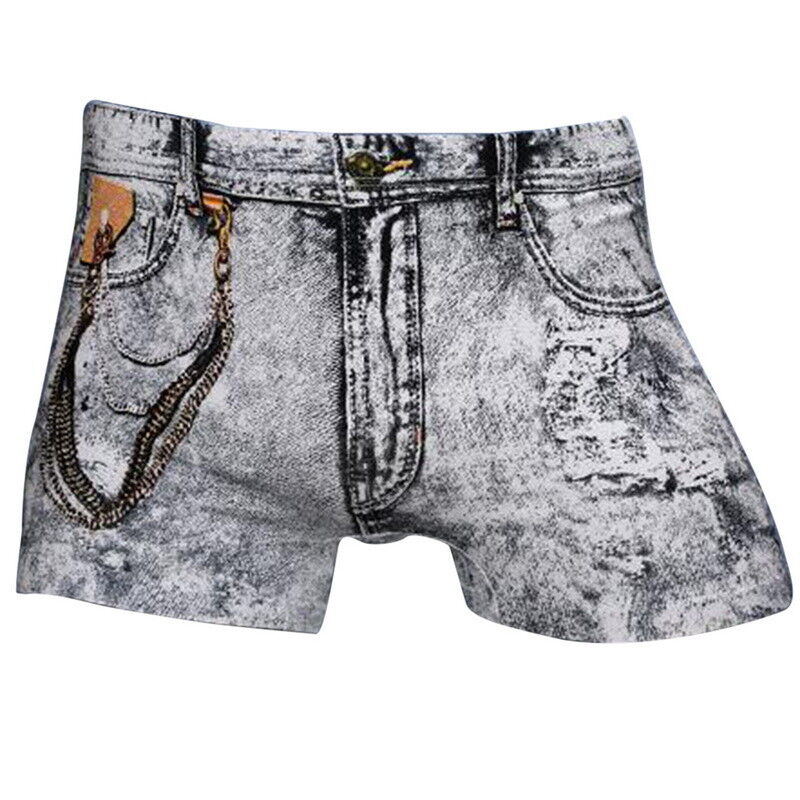 Taille S M L XL Boxer Hommes Xuba Shorts Boxer Hipster Sous-Vêtements Jeans Bleu