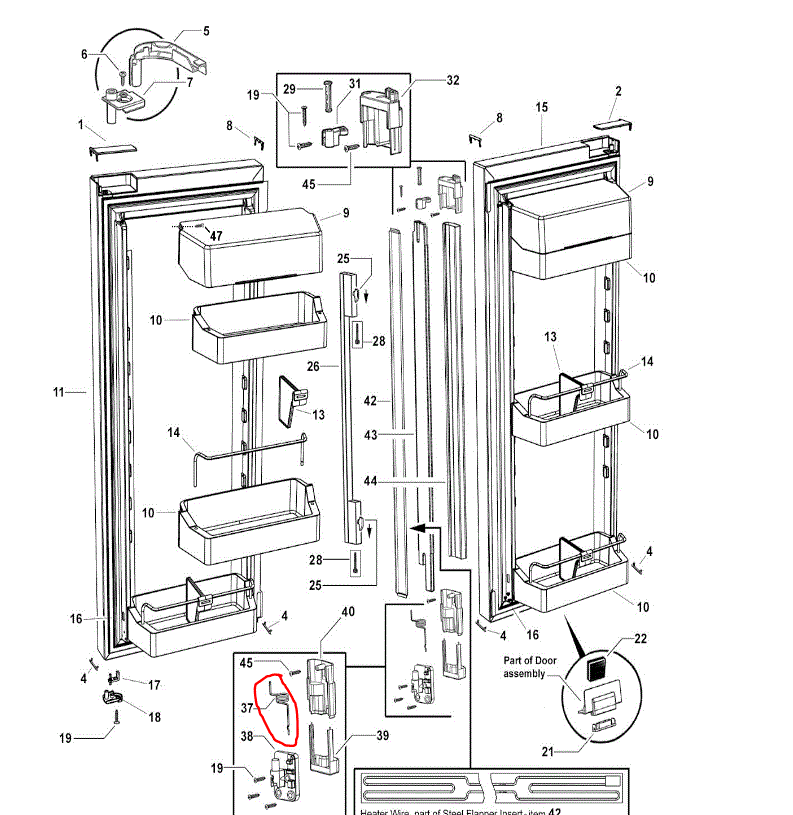 847788P GENUINE FISHER & Paykel FRIDGE French Door FLAPPER SPRING 19