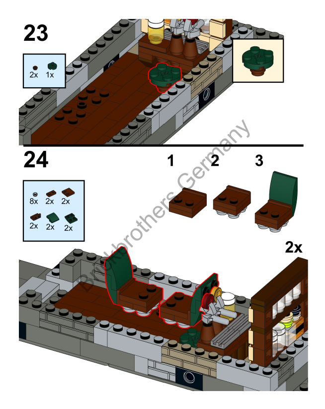 PDF Anleitung Instruction MOC City Stadthaus Modular aus Lego Steinen
