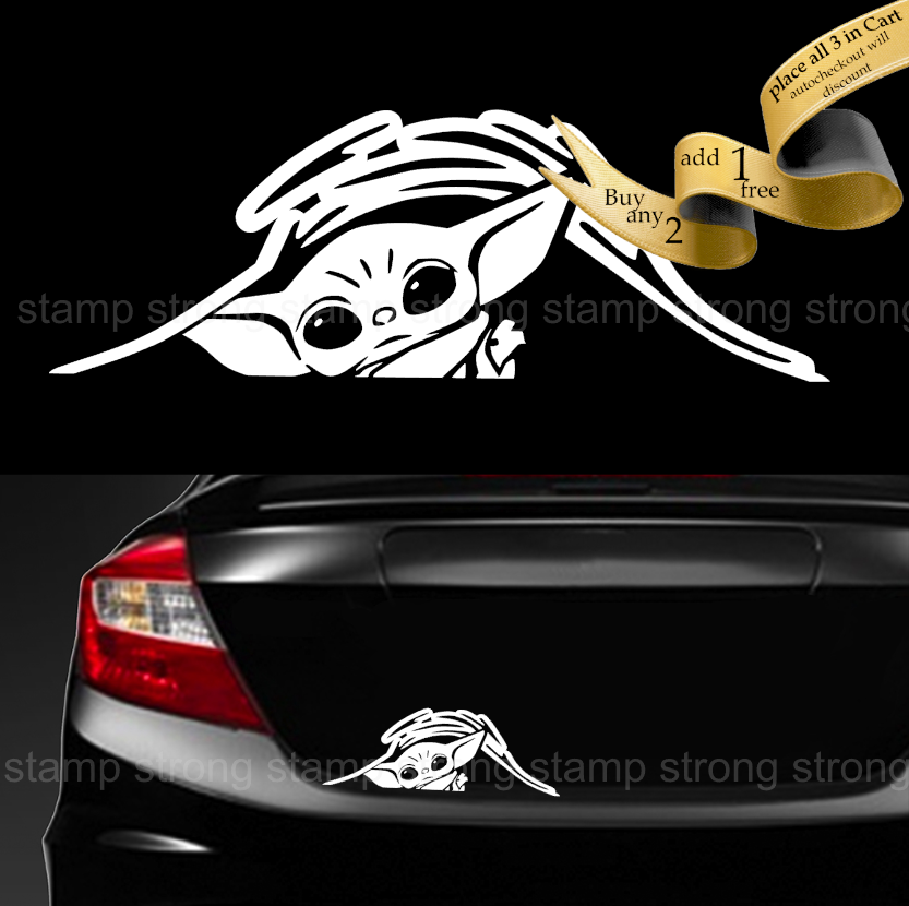 Download Baby Yoda Trunk Peek Decal Sticker Hello Darth Star Wars Mandalorian Doctor 4 49 Picclick