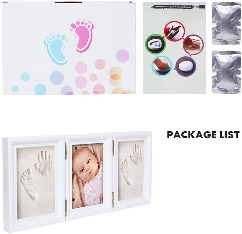 Home Decor Babyin Kit De Souvenir Pour Bebe Empreinte Main Ou Pieds Avec Cadre En Bois Home Garden Frames