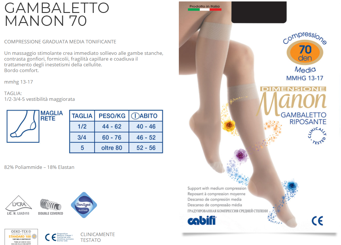 COLLANT RIPOSANTE SANITARIA CABIFI MANON 140 DENARI A COMPRESSIONE GRADUATA