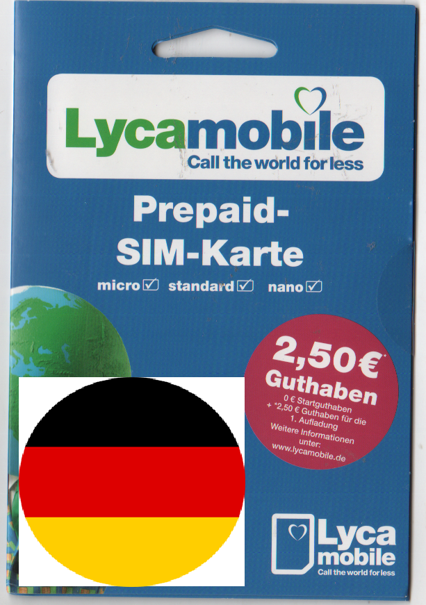 Lycamobile German Sim Micro Std Or Nano Size Germany Extra Credit Eur 7 47 Picclick Fr