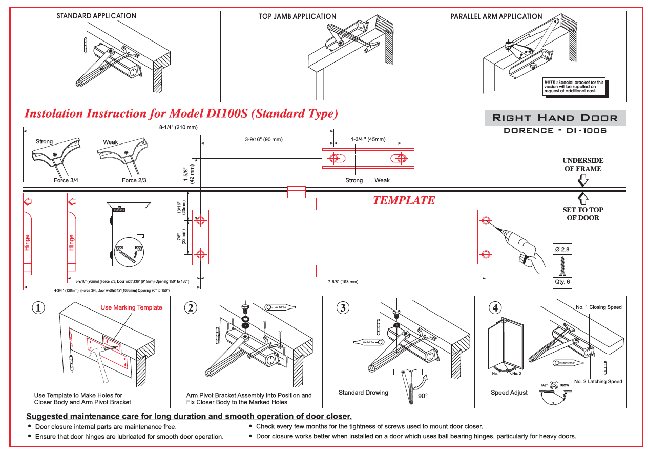 Дверной доводчик king регулировка