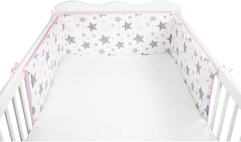 Tour De Lit Bebe Rembourre Protection Style Rose Gris 180x30cm Lit1x60cm Eur 29 99 Picclick Fr