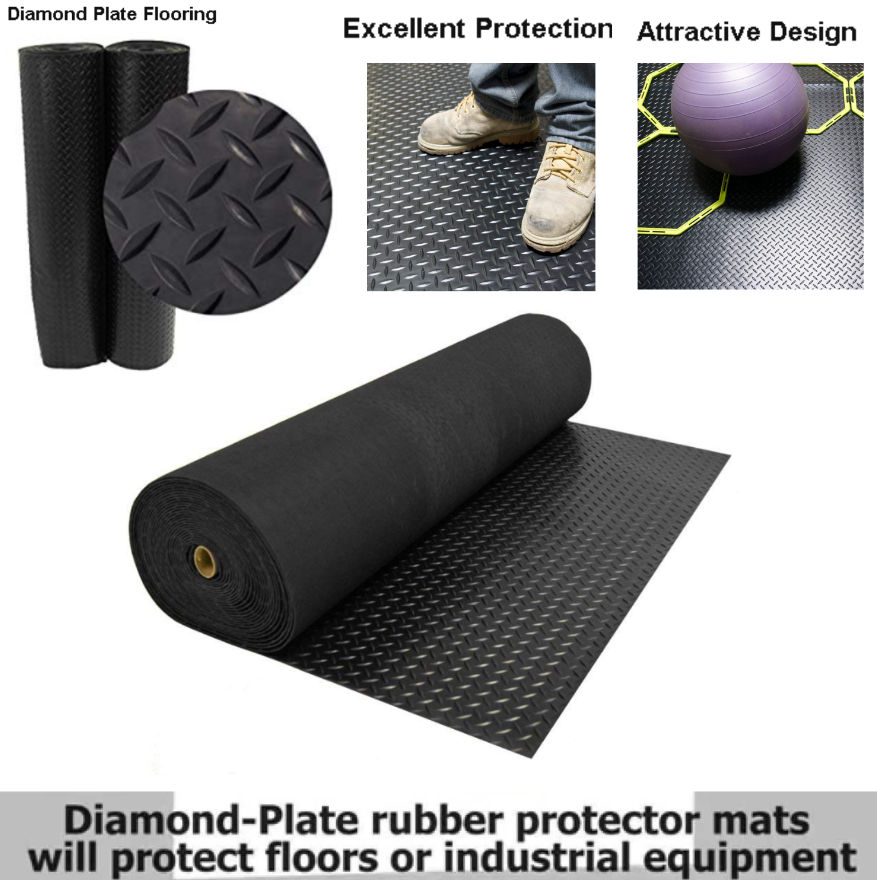 Black Rubber Flooring Rolls Made From High Quality Synthetic