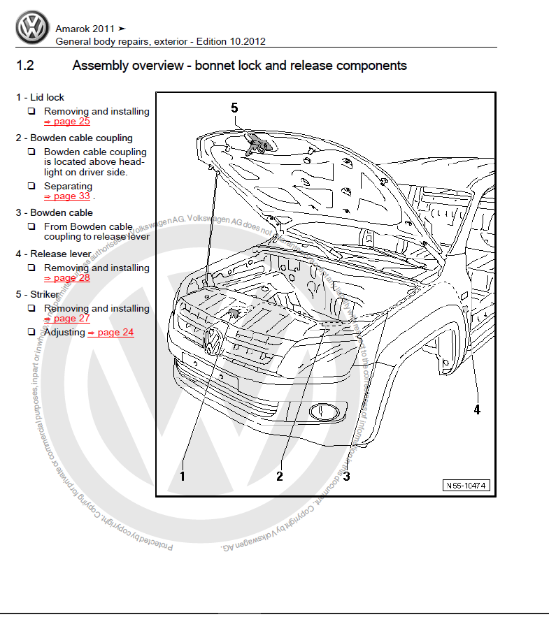 VOLKSWAGEN AMAROK 2010/2018 - Manuale Officina Workshop Manual Wiring