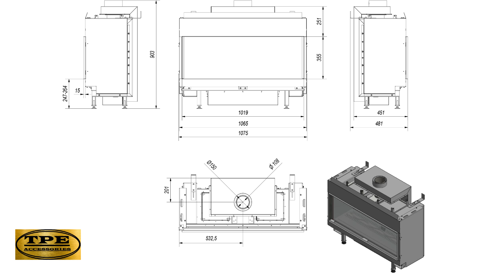Leo 100 Gas Fireplace Insert 10kw Lpg Or Natural Gas Propane