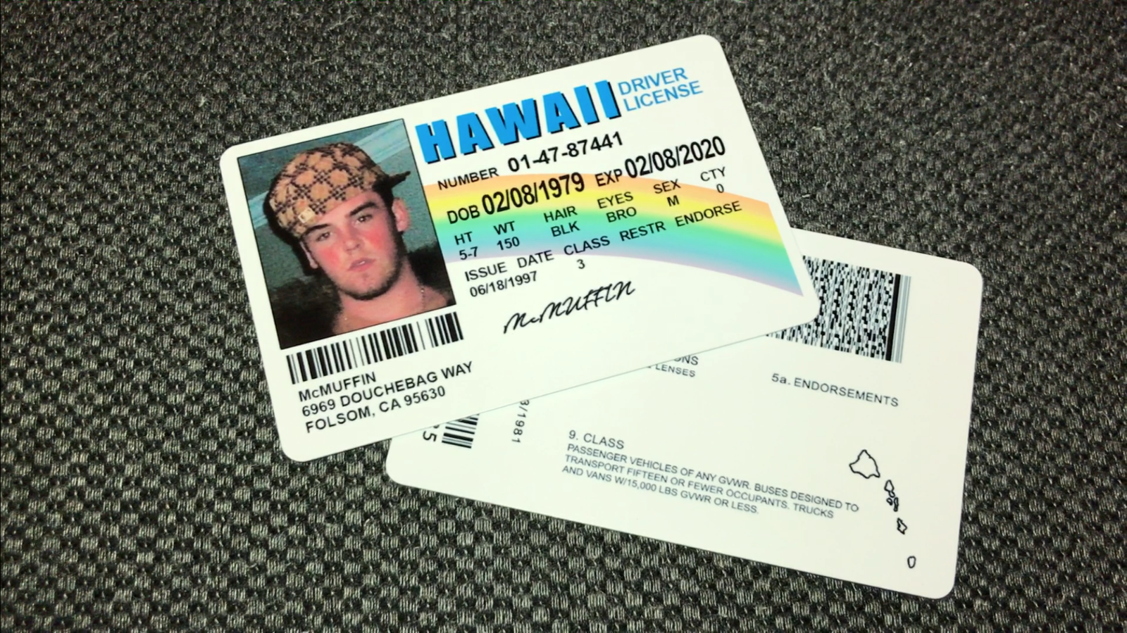 MCLOVIN ID CARD from Movie Superbad Customize (YOUR IMAGE + ALL INFO