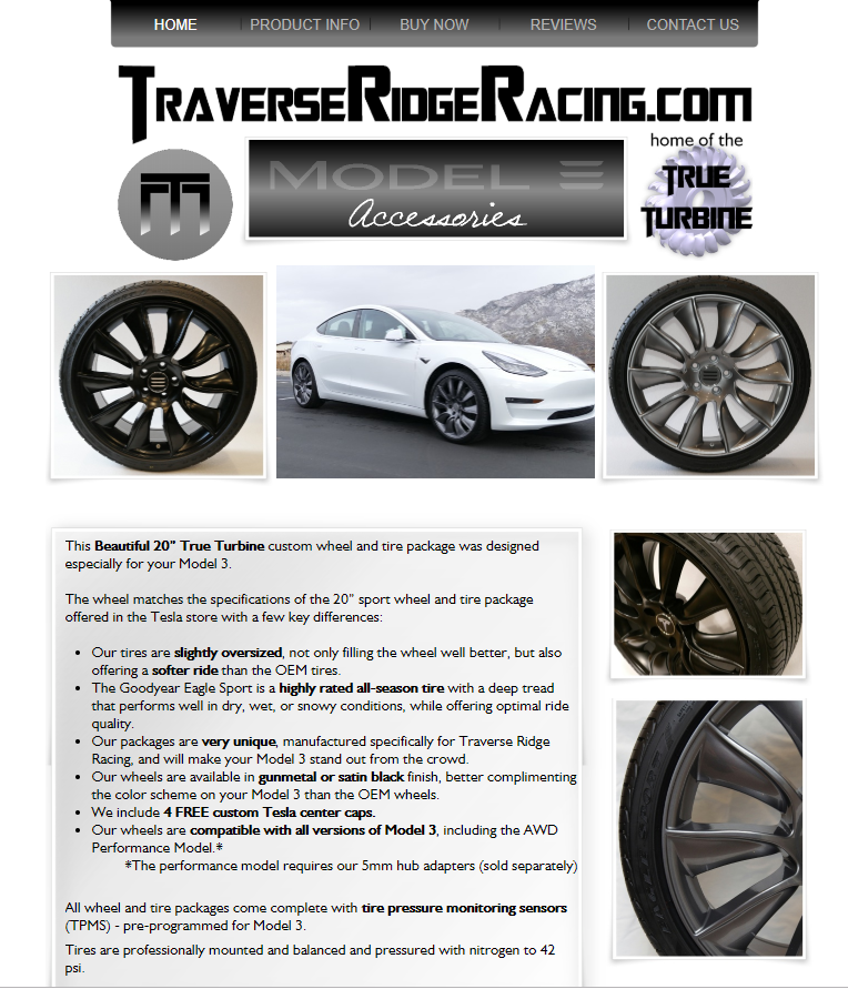 Premium Tesla Model 3 20 20 Inch Turbine Wheels Wtpms