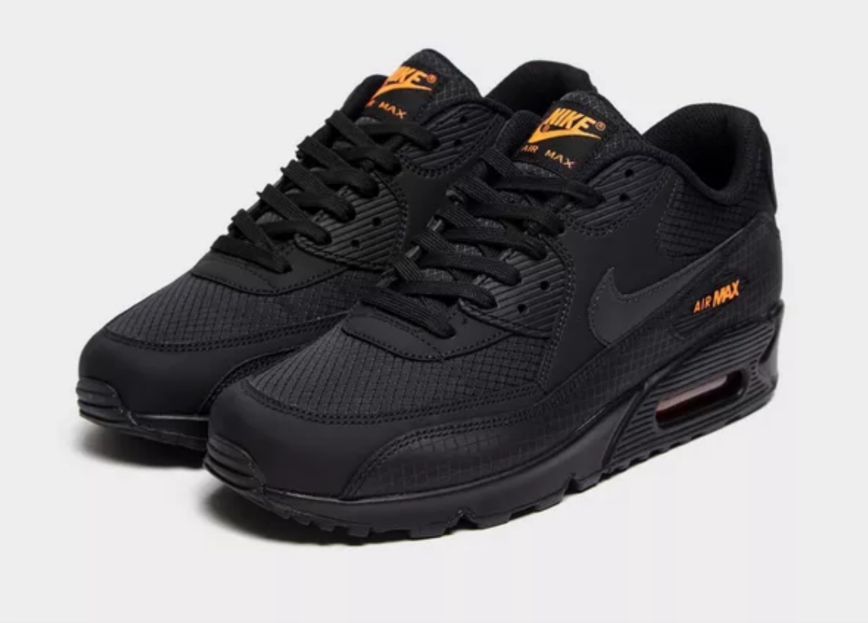 nike air max 90 black and orange