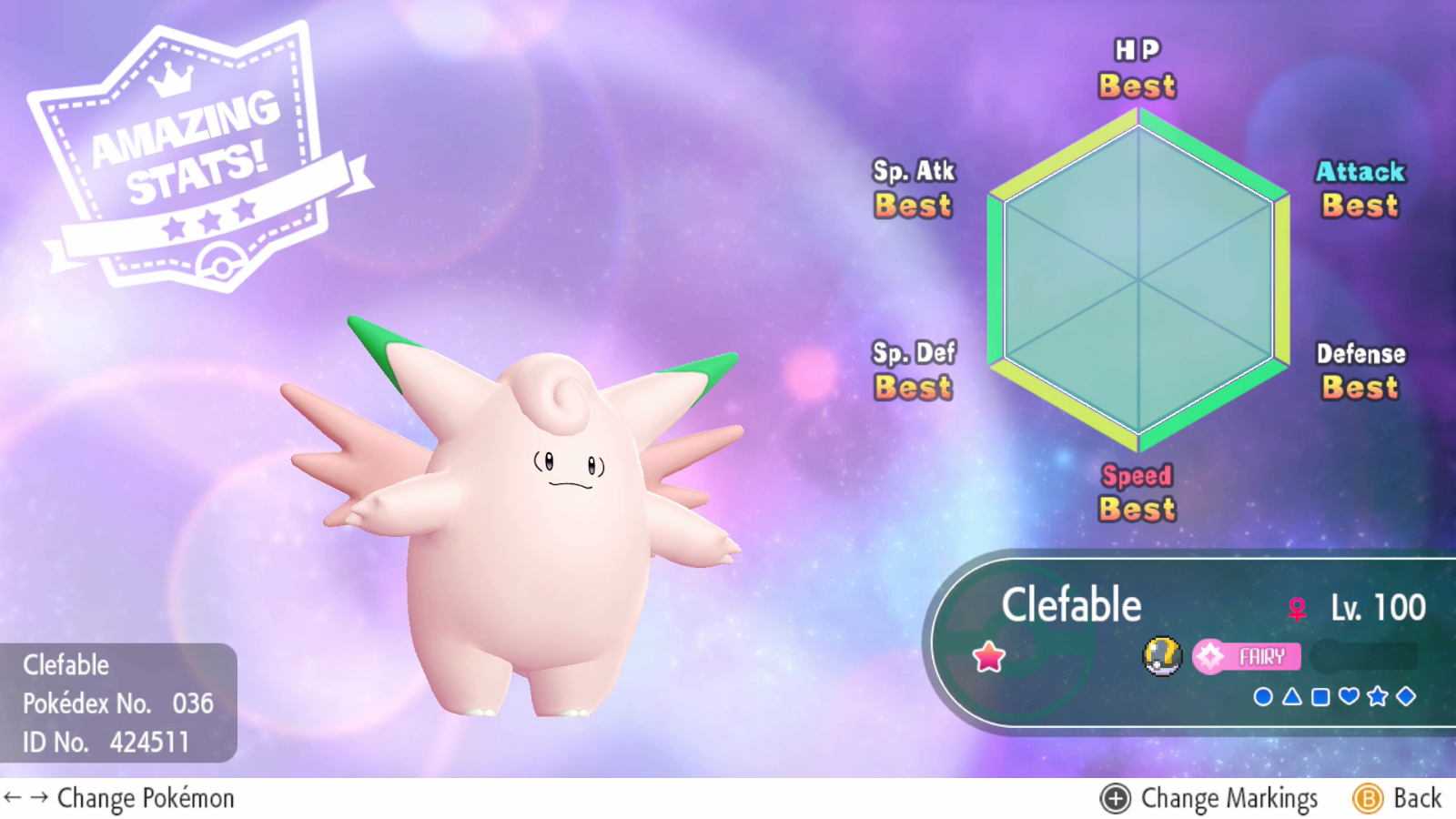 Pokemon Lets Go Shiny Clefable Max 6iv Av Fast Delivery