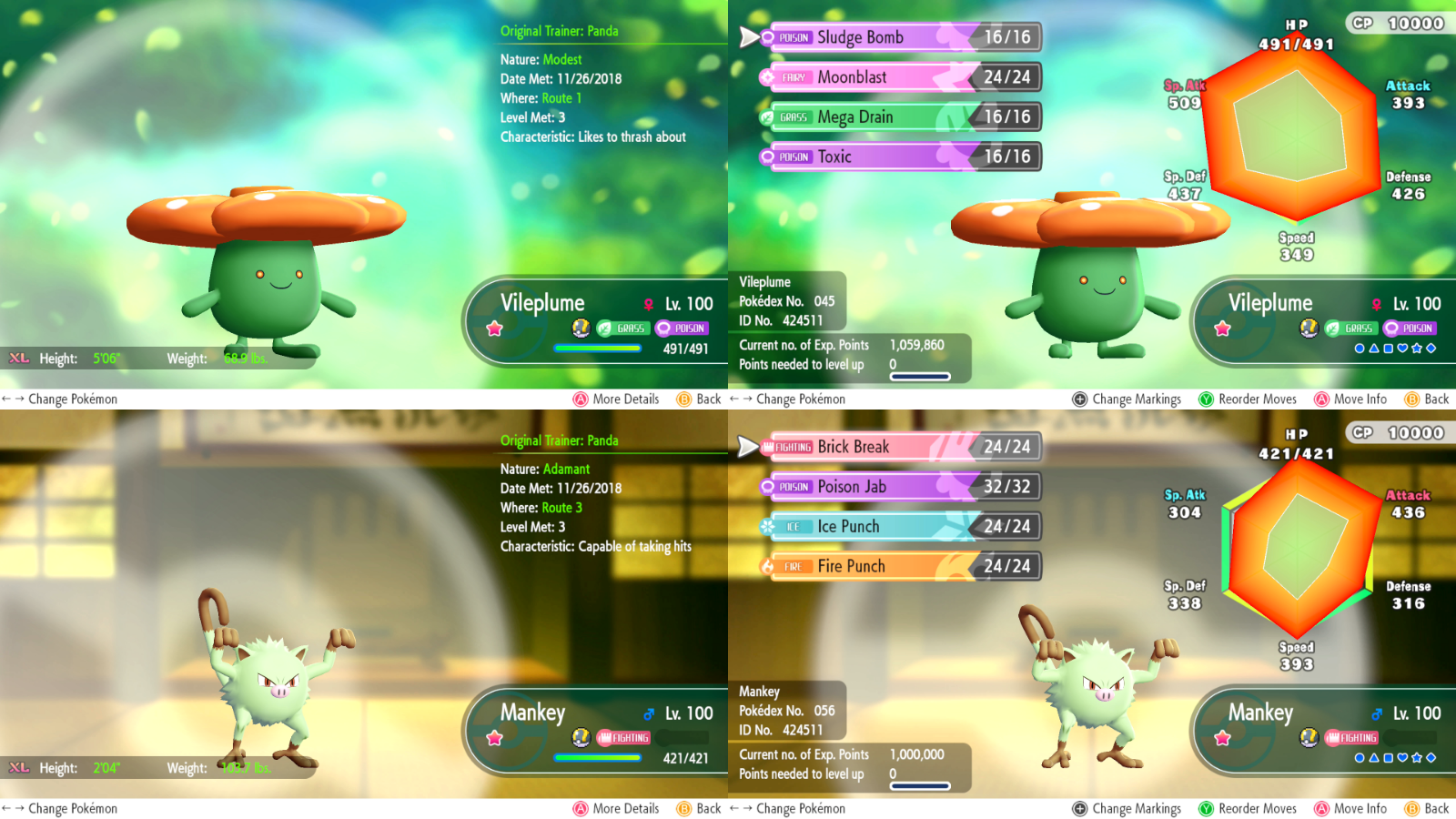Pokemon Lets Go Pikachu Eevee All 151 Shiny Pokemon 6iv