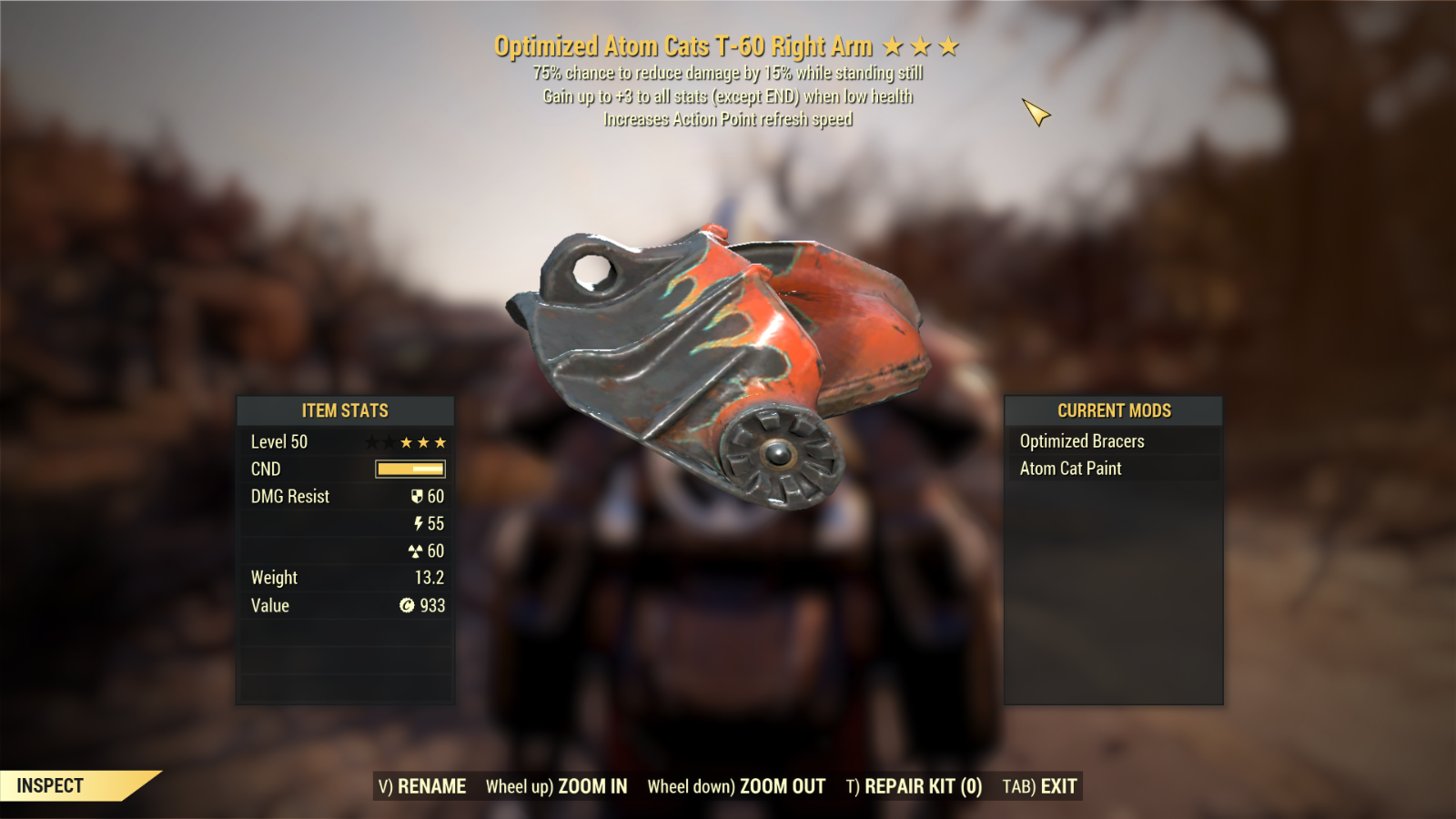 Fallout 76 Pc Legendary T 60 Power Armor Unyilding Sentinel Ap Refresh 65 00 Picclick