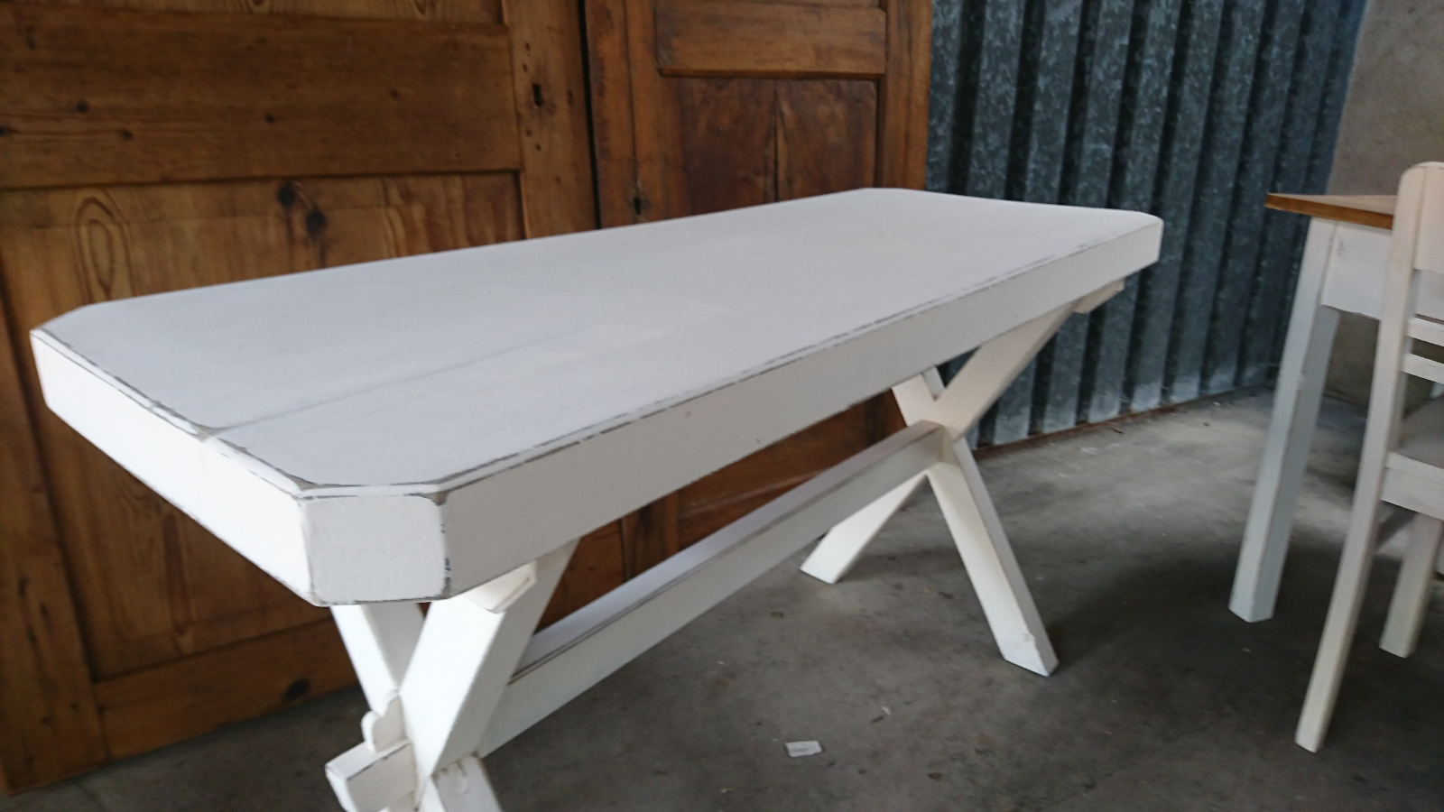 Alter Tisch Holztisch Shabby Chic Massiv Gartentisch Antik 6cm Holzplatte Eur 169 00 Picclick De