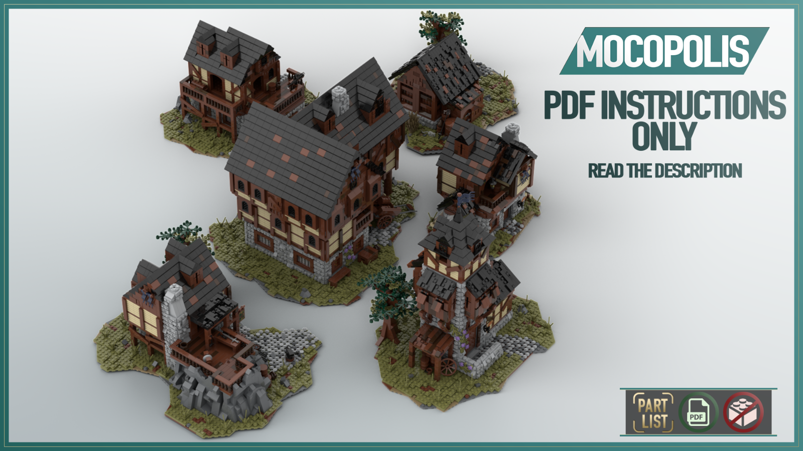 Lego Moc Mittelalterliches Dorf Pdf Bauanleitung Keine Teile Eur 39 00 Picclick At
