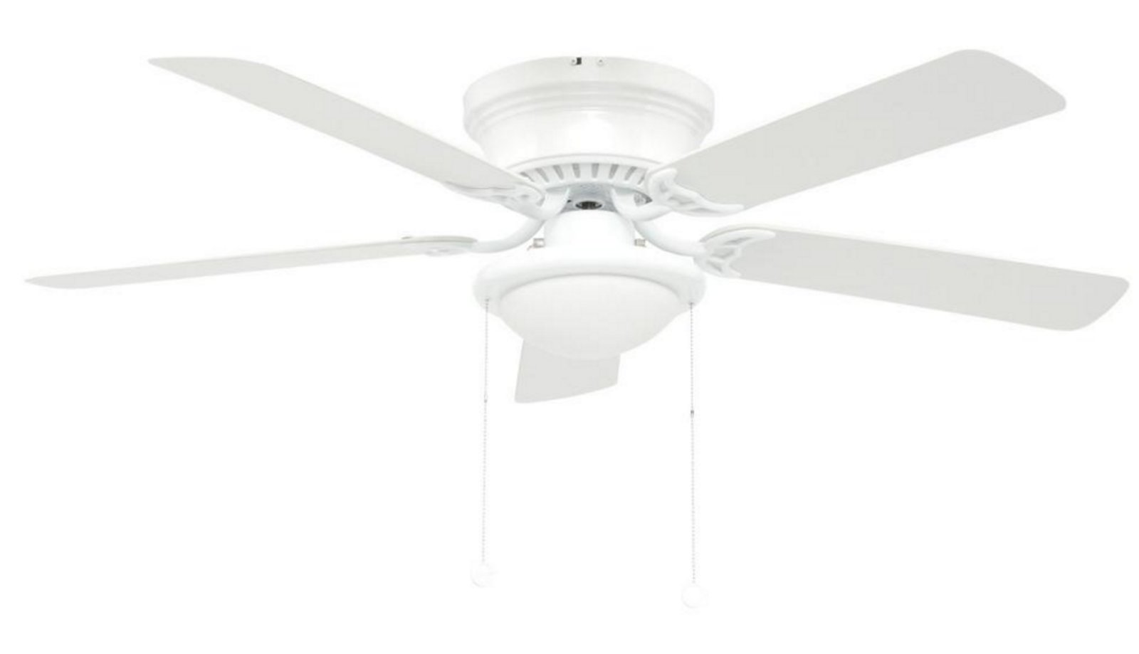 52 In Hugger Ceiling Fan White Led Light Flush Mount Low