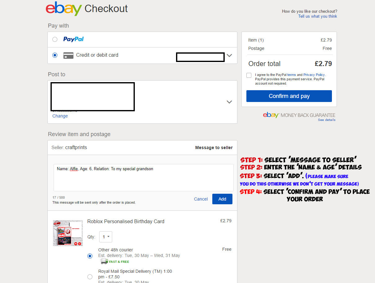 Roblox Personalised Birthday Card Son Brother Sister Grandson - roblox personalised birthday card son brother sister grandson etc 3 3 of 3 see more