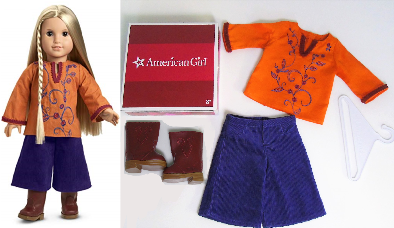American Girl Doll Julie's Casual Dog Walking Outfit Gauchos Boots & Tunic NEW!! 