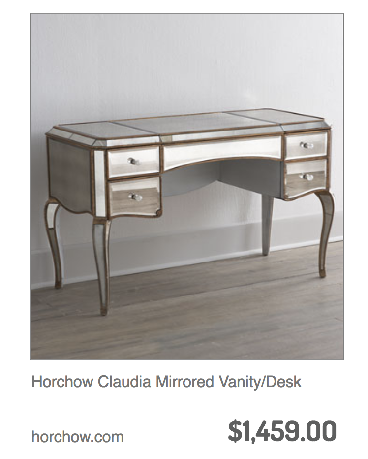 Horchow Claudia Antiqued Mirrored Vanity Desk Z Gallerie