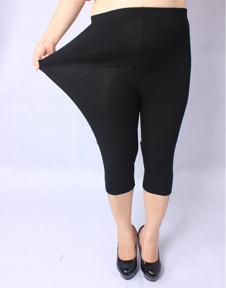 Women 95/%Cotton Plus Size 3X-6X 3//4 Leggings Capris Cropped Stretch Shorts Pants
