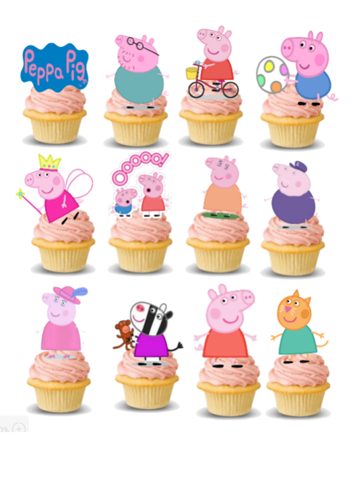 Decorations Cake Toppers 12 Pre Cut Peppa Pig Wafer Paper Cupcake Toppers 5cm Home Furniture Diy