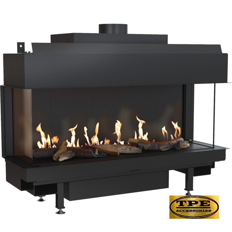 Leo 100 3 Sided Three Sided Panoramic Gas Fireplace Insert 10kw